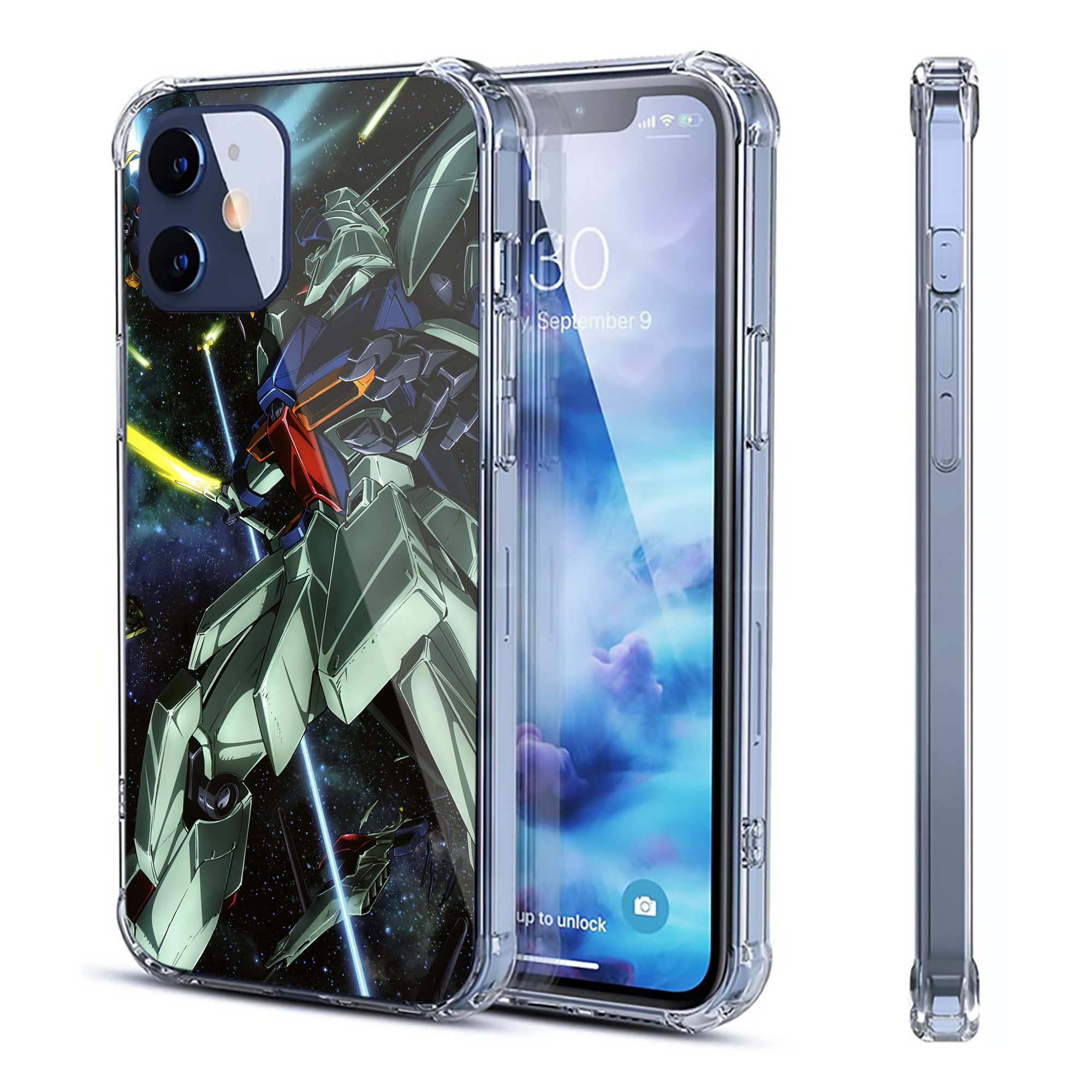 （画像用） 機動戦士ガンダム Mobile Suit Gundam 【iPhone 12シリーズ対応】透明スマホケース（クリアソフトケース）